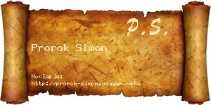 Prorok Simon névjegykártya